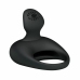 Pretty Love Vibrating Intimate Ring with Stimulating Tongue - Silicone, Black