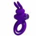 Pretty Love Vibrating Silicone Ring Bunny Design 10 Modes Black