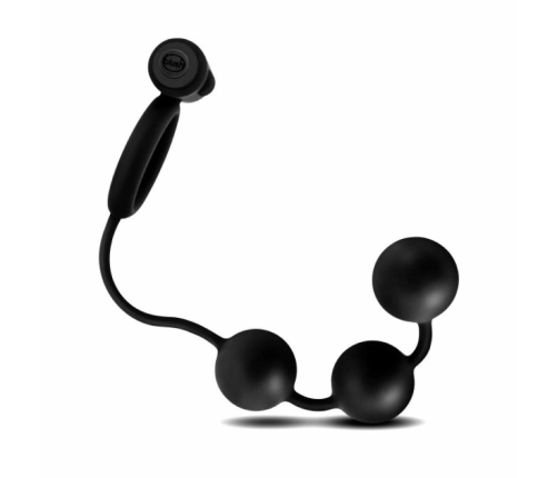 Blush Anal Adventures Platinum Silicone Beads with Vibrating Ring Set