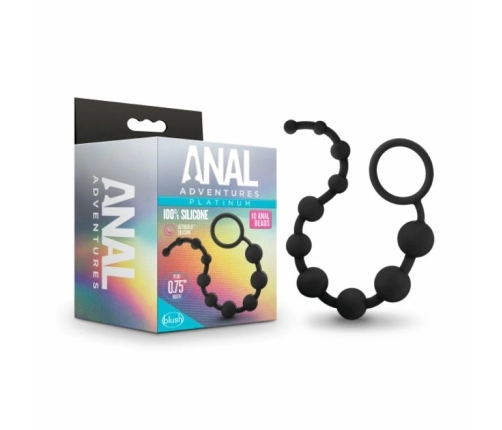 Blush Novelties Anal Adventures Platinum Silicone Beads Black 25 cm