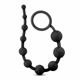 Blush Novelties Anal Adventures Platinum Silicone Beads Black 25 cm