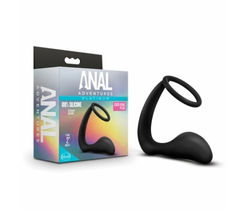 Blush Anal Adventures Platinum Silicone Plug & Performance Ring, Black