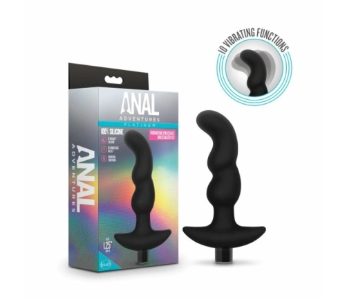 Blush Novelties Anal Adventures Platinum Vibrating Massager 03 Silicone Black