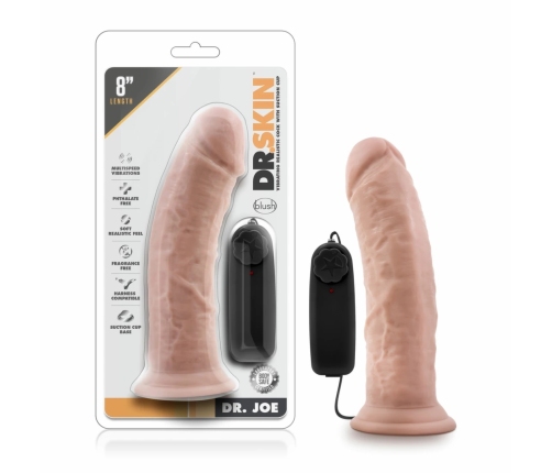 Blush Dr. Skin Dr. Joe 8'' Vibrating Model with Suction Cup Vanilla