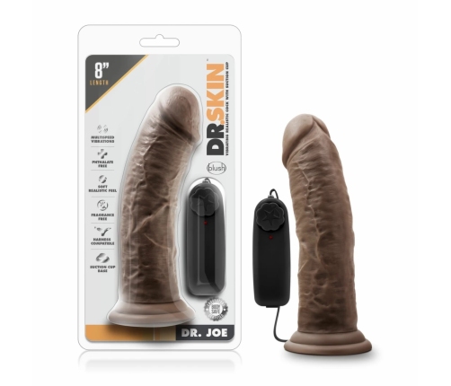 Dr. Skin Dr. Joe 8 Inch Vibrating Intimate Model with Suction Cup Chocolate