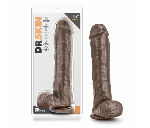 Dr. Skin Mr. Savage Intimate Device with Suction Base 29 cm Chocolate
