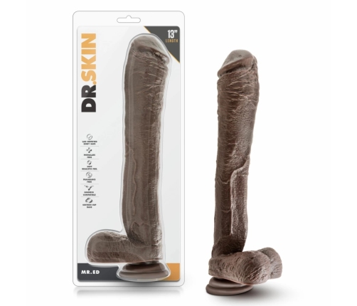Dr. Skin Mr. Ed XL 33 cm Chocolate Anatomical Model With Suction Base