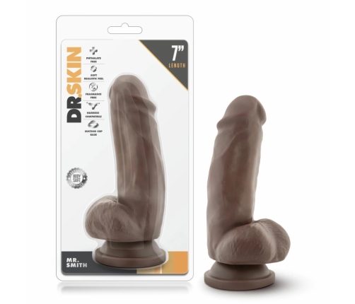 Dr. Skin Mr. Smith Intimate Model 7'' Chocolate with Suction Base