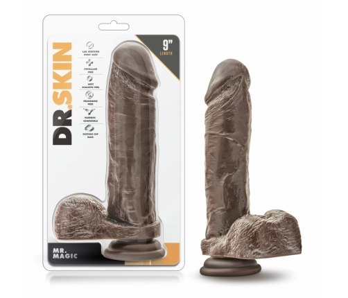 Blush Dr. Skin Mr. Magic 9” Intimate Machine with Suction Base - Chocolate