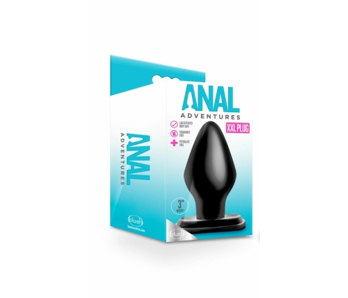 Blush Novelties Anal Adventures XXL Plug Black - Large Size Silicone Plug