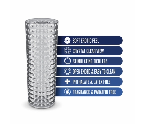 Rize Strokez Transparent Intimate Machine Flexible Sleeve Clear