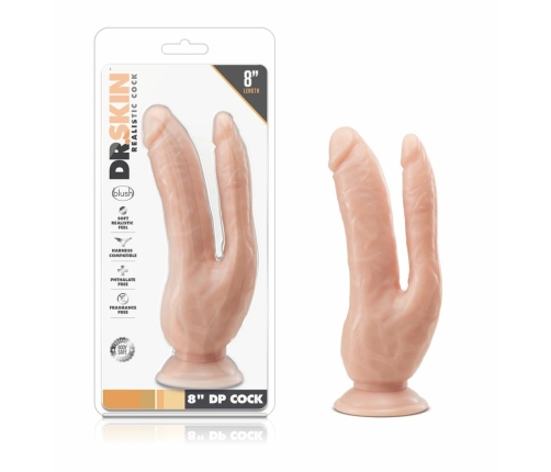 Dr. Skin Double Model 8.5'' Vanilla - Dual Intimate System, PVC