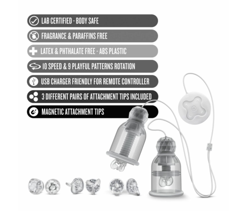 Blush Temptasia Titillator Rotating & Vibrating Nipple Care Set USB