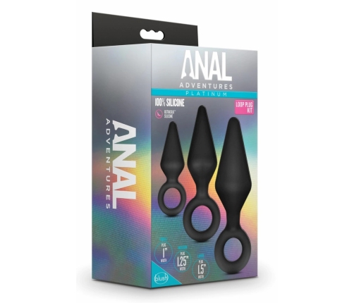 Blush Novelties Anal Adventures Platinum Silicone Plug Set 3 Sizes
