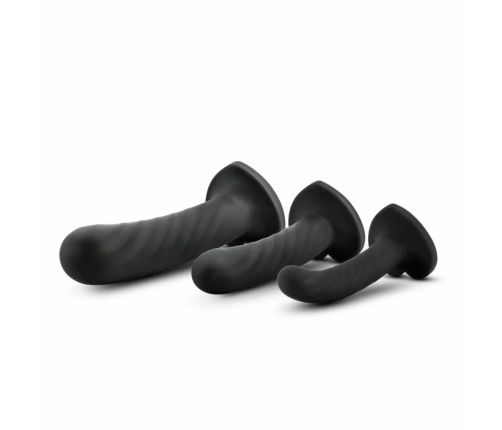 Blush Novelties Temptasia Twist Silicone Set 3 Sizes Suction Base Purple