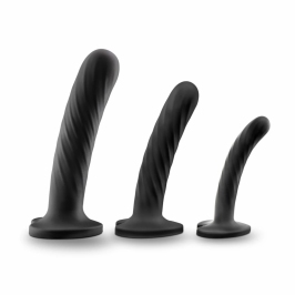 Blush Novelties Temptasia Twist Silicone Set 3 Sizes Suction Base Purple