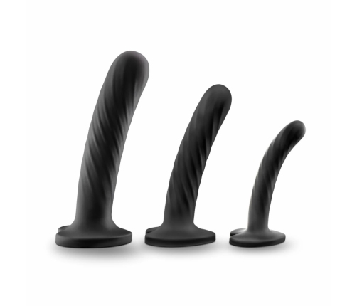 Blush Novelties Temptasia Twist Silicone Set 3 Sizes Suction Base Purple