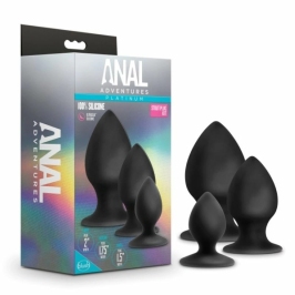 Blush Novelties Anal Adventures Platinum Stout Plug Kit Silicone 3 Sizes