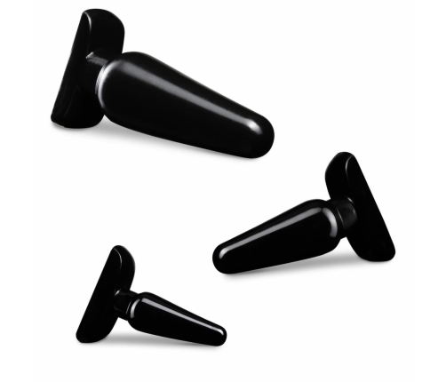 Blush Novelties Anal Adventures Basic Plug Kit Set of 3 - Black, Graduated Sizes