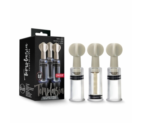 Blush Temptasia Twist Adjustable Suction Set 3pcs Transparent Acrylic