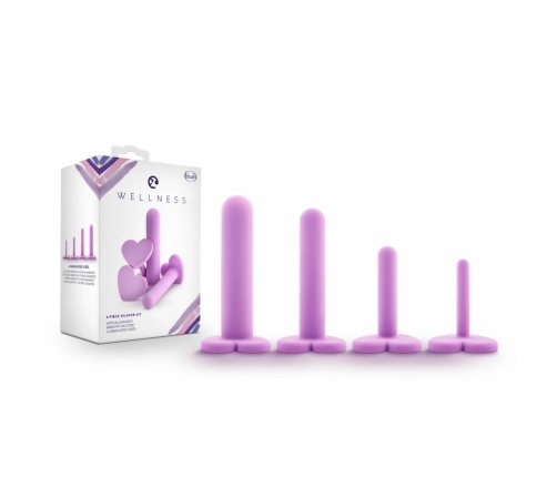 Blush Wellness Silicone Dilator Kit Purple 4 Sizes Anatomical Design