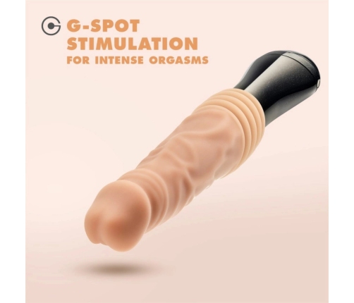 Dr. Skin Dr. Knight Silicone Thrusting & Vibrating Model, Beige, Rechargeable