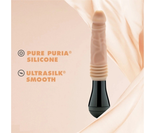 Dr. Skin Dr. Knight Silicone Thrusting & Vibrating Model, Beige, Rechargeable