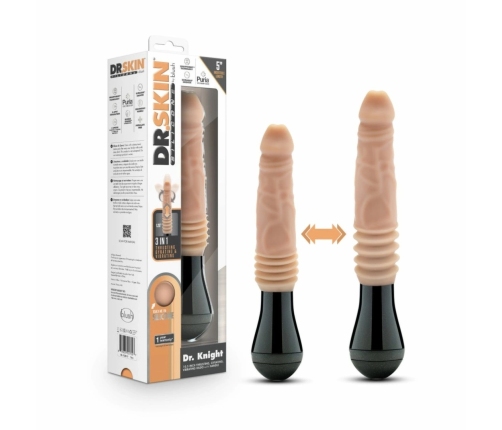 Dr. Skin Dr. Knight Silicone Thrusting & Vibrating Model, Beige, Rechargeable