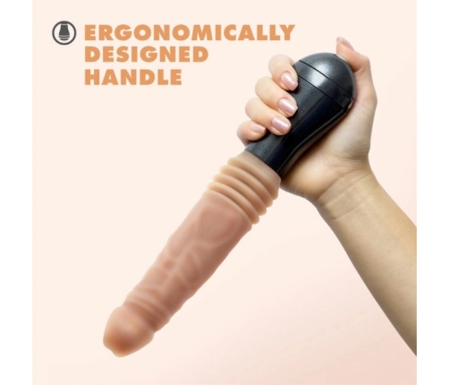 Dr. Skin Dr. Knight Silicone Thrusting & Vibrating Model, Beige, Rechargeable