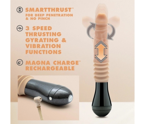 Dr. Skin Dr. Knight Silicone Thrusting & Vibrating Model, Beige, Rechargeable