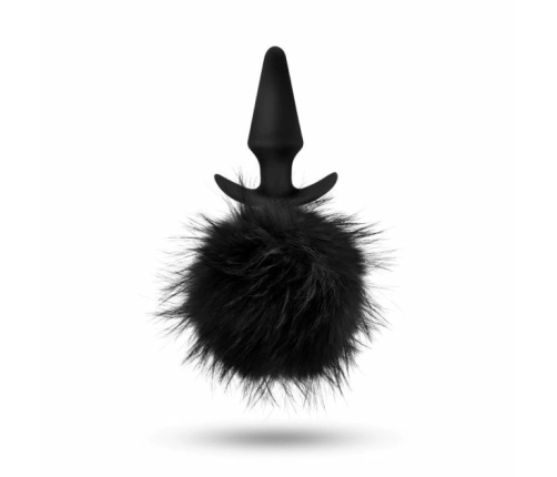 Blush Anal Adventures Platinum Rabbit Tail Plug Silicone Black S