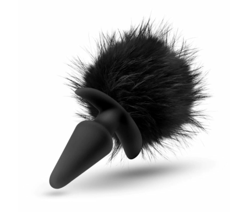 Blush Anal Adventures Platinum Rabbit Tail Plug Silicone Black S
