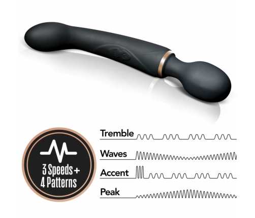 Lush Gia Dual Motor Vibrator Black Silicone with Flexible Design