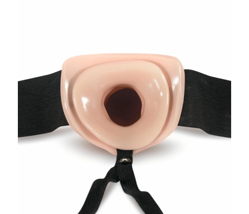Dr. Skin Hollow System Strap-On Model 6.5 inch Beige Adjustable Harness