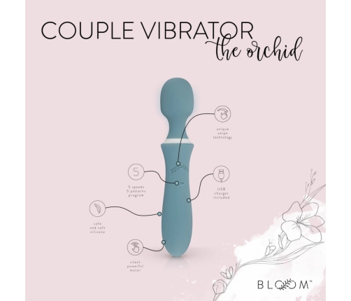 Bloom The Orchid Wand - Rechargeable Massager, Swipe Control, Purple