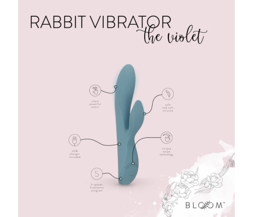 Bloom The Violet Dual-Action Silicone Vibrator with Swipe Control, Purple