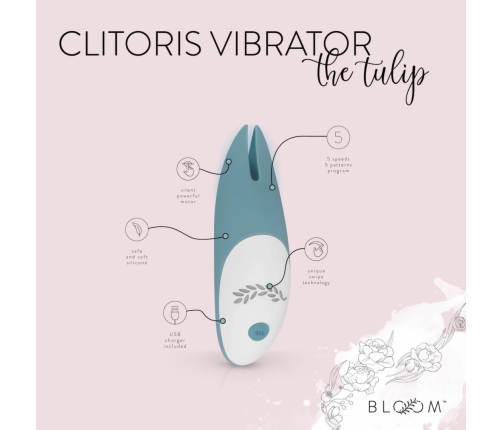 Bloom The Tulip Intimate Massager with Swipe Control, Pink, USB Rechargeable