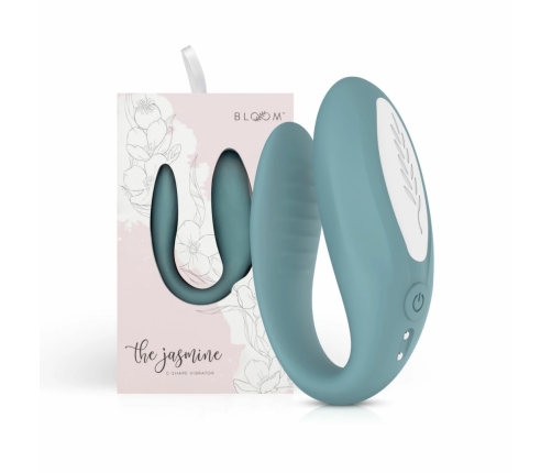 Bloom Jasmine C-Shape Vibrator Green - Soft Silicone, Swipe Control