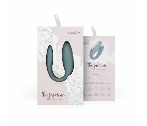Bloom Jasmine C-Shape Vibrator Green - Soft Silicone, Swipe Control