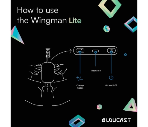 BLOWCAST Wingman Lite Automatic Intimate Device with 8 Modes USB