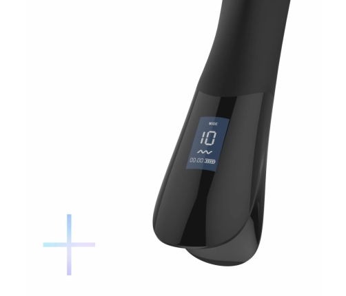BLACQ Digital Curved Vibrator with Display - Black Silicone, USB Rechargeable