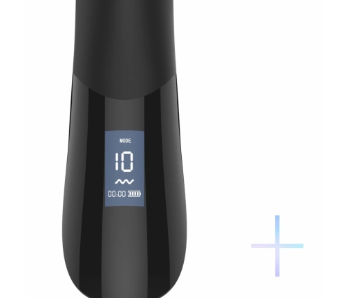 BLACQ Digital Curved Vibrator with Display - Black Silicone, USB Rechargeable