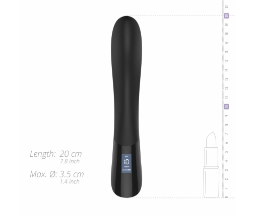 BLACQ Digital Curved Vibrator with Display - Black Silicone, USB Rechargeable