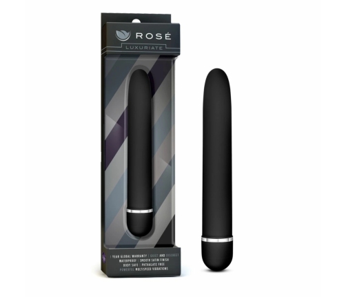 Luxuriate Rose Black Multispeed Vibrating Device - Satin Surface Finish