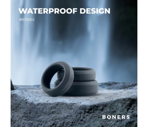 Boners 3 Ring Kit Flat Silicone Adjustable Anatomic Set (3 Sizes)
