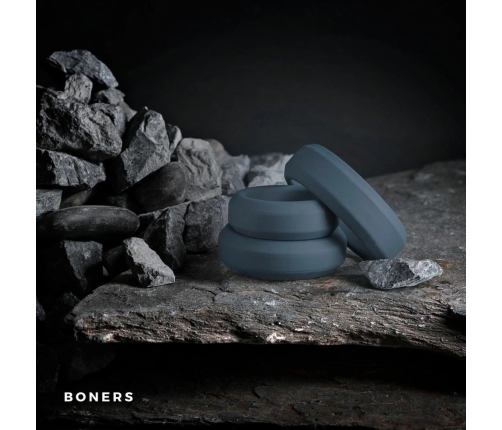 Boners 3 Ring Kit Flat Silicone Adjustable Anatomic Set (3 Sizes)