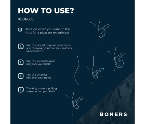 Boners Triple Ring Silicone Set - Adjustable Anatomical Support System