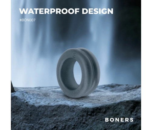 Boners Double Design Silicone Ring Adjustable Black 2-in-1 System