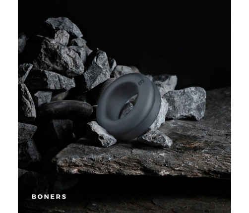 Boners Double Design Silicone Ring Adjustable Black 2-in-1 System