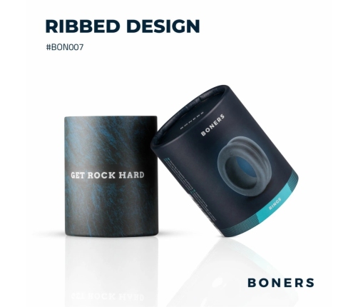 Boners Double Design Silicone Ring Adjustable Black 2-in-1 System